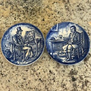 Enoch Wedgwood(tunstall) Ltd Huntsman and Pedlar small trinket plates 4”